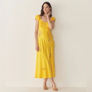 NWT Doen Gwendolyn yellow silk maxi dress in Daylily